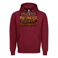 Burgundy educated motivated elevated melanated Zipper Hoodie - LillyAllenDesigns