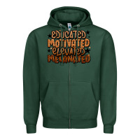 Sports Green educated motivated elevated melanated Zipper Hoodie - LillyAllenDesigns