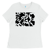 White distressed cowhide pattern Ladies Tee - RanaPortraitStore