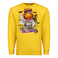 Lemon Happy Halloween with Skeleton Premium Sweatshirt - texasbilliewilder