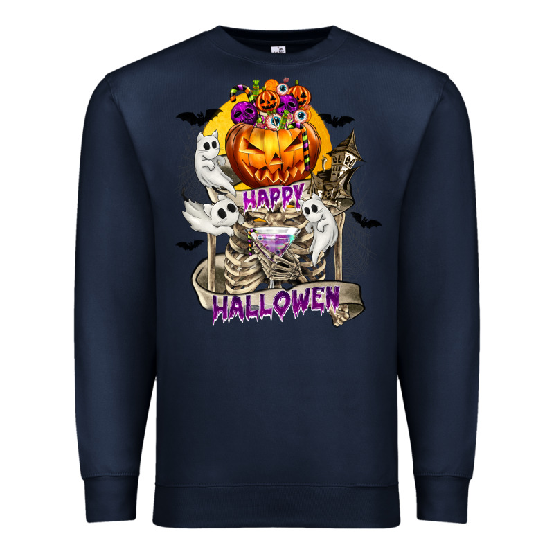 Happy Halloween With Skeleton Premium Sweatshirt by texasbilliewilder | Teevron