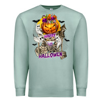 Seafoam Happy Halloween with Skeleton Premium Sweatshirt - texasbilliewilder