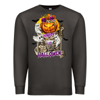 Smoke Happy Halloween with Skeleton Premium Sweatshirt - texasbilliewilder