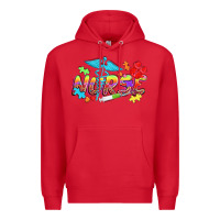 Red Autism Nurse Premium Hoodie - NancyCooperArtShop