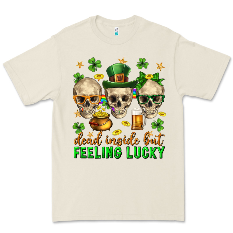 Dead Inside But Feeling Lucky St. Patricks Day Premium Tee by Neo Western | Teevron