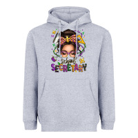 Heather Grey mardi gras school secretary caucasian messy bun Heavyweight Hoodie - texasbilliewilder