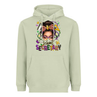 Matcha mardi gras school secretary caucasian messy bun Heavyweight Hoodie - texasbilliewilder