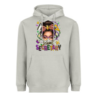 Moon Dust mardi gras school secretary caucasian messy bun Heavyweight Hoodie - texasbilliewilder