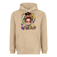 Mushroom mardi gras school secretary caucasian messy bun Heavyweight Hoodie - texasbilliewilder