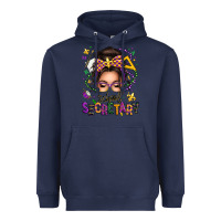 Navy mardi gras school secretary caucasian messy bun Heavyweight Hoodie - texasbilliewilder