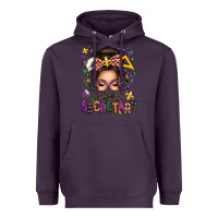 Plum mardi gras school secretary caucasian messy bun Heavyweight Hoodie - texasbilliewilder