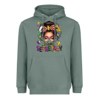 Sage mardi gras school secretary caucasian messy bun Heavyweight Hoodie - texasbilliewilder