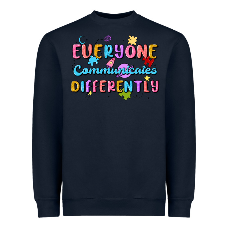 Everyone Communicates Differently Heavyweight Sweatshirt by MaliasSmallBusiness | Teevron