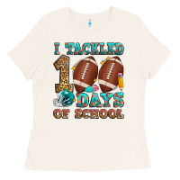 Bone i tackled 100 days of school american football Ladies Tee - Zillion Design Studio