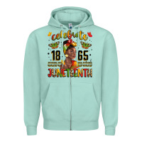 Seafoam celebrate 1865 juneteenth with black woman Zipper Hoodie - LillyAllenDesigns