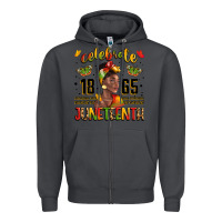 Smoke celebrate 1865 juneteenth with black woman Zipper Hoodie - LillyAllenDesigns
