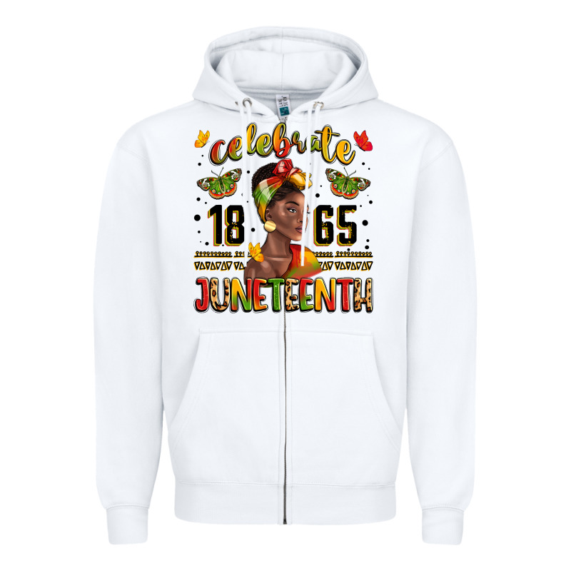 Celebrate 1865 Juneteenth With Black Woman Zipper Hoodie by LillyAllenDesigns | Teevron