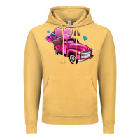 Vintage Mustard truck with hearts Vintage Hoodie - AdoDesignShop
