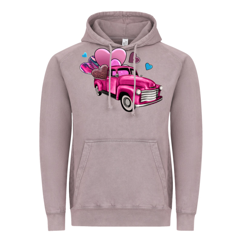 Truck With Hearts Vintage Hoodie by AdoDesignShop | Teevron