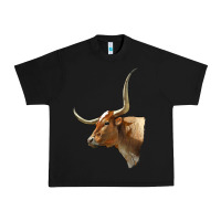 Black Texas Longhorn Cow Face Urban Heavy Tee - LillyAllenDesigns