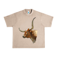 French Oak Texas Longhorn Cow Face Urban Heavy Tee - LillyAllenDesigns