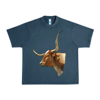 Midnight Navy Texas Longhorn Cow Face Urban Heavy Tee - LillyAllenDesigns