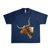 Navy Texas Longhorn Cow Face Urban Heavy Tee - LillyAllenDesigns