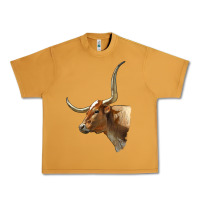 Peanut Butter Texas Longhorn Cow Face Urban Heavy Tee - LillyAllenDesigns