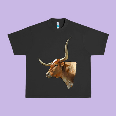 Texas Longhorn Cow Face Urban Heavy Tee Designed By Lillyallendesigns