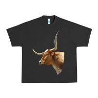 Pigment Black Texas Longhorn Cow Face Urban Heavy Tee - LillyAllenDesigns