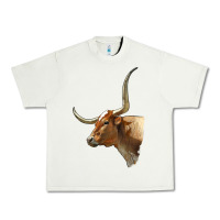Pistachio Texas Longhorn Cow Face Urban Heavy Tee - LillyAllenDesigns
