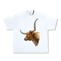 White Texas Longhorn Cow Face Urban Heavy Tee - LillyAllenDesigns