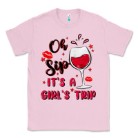 Bubblegum Pink oh sip it's a girl's trip Classic Tee - MaliasSmallBusiness