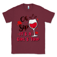 Burgundy oh sip it's a girl's trip Classic Tee - MaliasSmallBusiness
