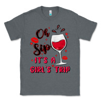 Charcoal Heather oh sip it's a girl's trip Classic Tee - MaliasSmallBusiness
