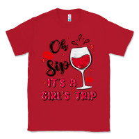 Red oh sip it's a girl's trip Classic Tee - MaliasSmallBusiness