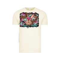 Happy Easter Bunny Western Background Vintage Tee | Teevron