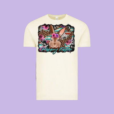 Happy Easter Bunny Western Background Vintage Tee Designed By Jasminsmagicworld