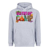 Heather Grey summer camp Heavyweight Hoodie - NancyCooperArtShop