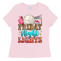 Bubblegum Pink friday night lights volleyball Ladies Tee - Zillion Design Studio