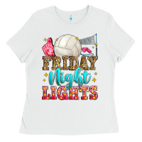 White friday night lights volleyball Ladies Tee - Zillion Design Studio