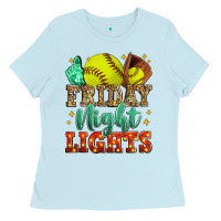 Baby Blue friday night lights softball Ladies Tee - Zillion Design Studio