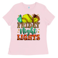 Bubblegum Pink friday night lights softball Ladies Tee - Zillion Design Studio