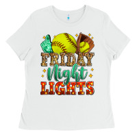 White friday night lights softball Ladies Tee - Zillion Design Studio