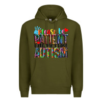 Army Green Please be patient with me i have Autism Premium Hoodie - NancyCooperArtShop