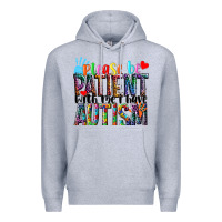 Heather Grey Please be patient with me i have Autism Premium Hoodie - NancyCooperArtShop