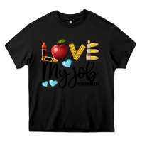 Black love my job teacher life Heavy Core Tee - BarkalooDesign