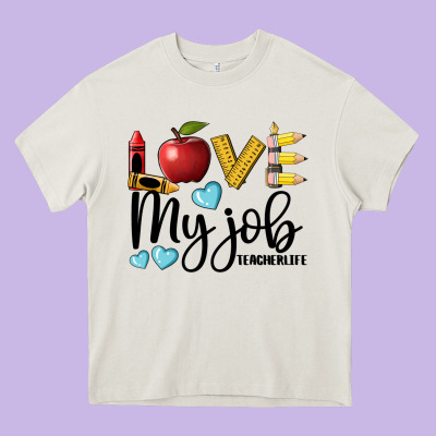 Love My Job Teacher Life Heavy Core Tee Designed By Barkaloodesign