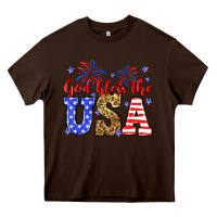 Chocolate Brown God bless the USA Heavy Core Tee - Neo Western
