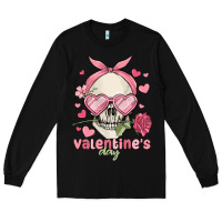 Black valentine's day skull Long Sleeve Tee - MaliasSmallBusiness